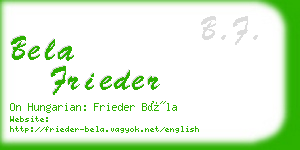 bela frieder business card